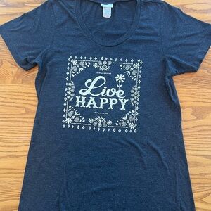 NATURAL LIFE Cream and Gray Short Sleeve Graphic T-shirt